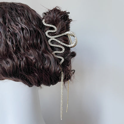 High-grade Rhinestone Wave Tassel Hair Clip【varieties】